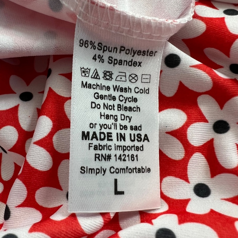 🧡🌸 NWOT LULAROE Orange/Red Floral Swing Skirt | Sz L - Picture 4 of 5